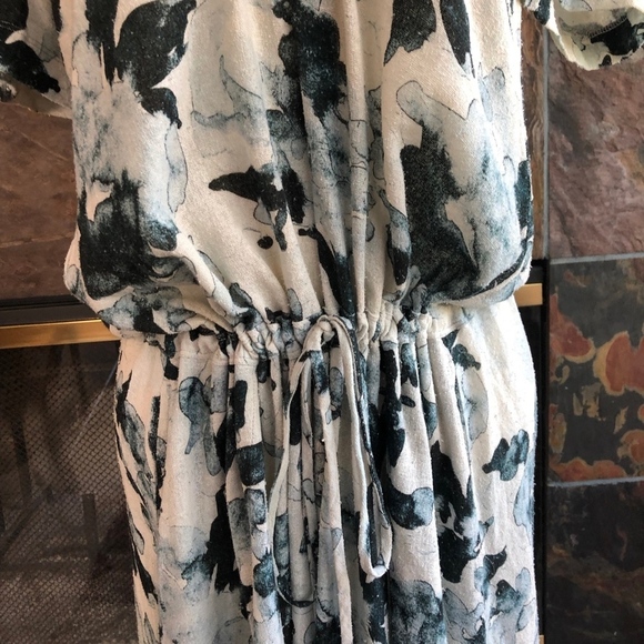 Raquel Allegra Floral Silk Maxi Dress Drawstring 1 - Picture 7 of 8